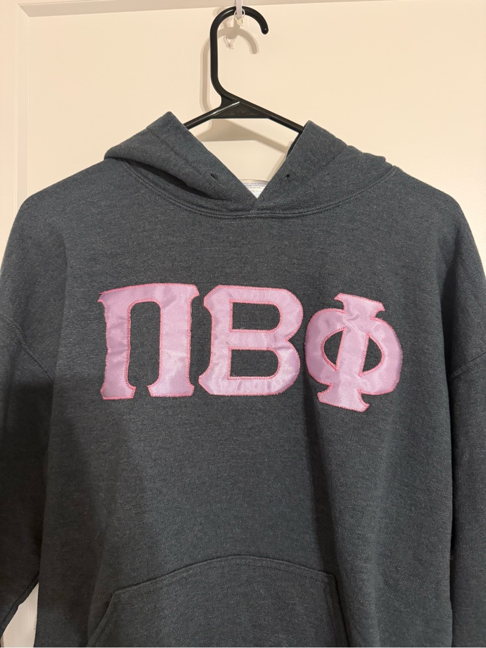 Heather Grey Pi Beta Phi sorority hoodie - Picture 2 of 4